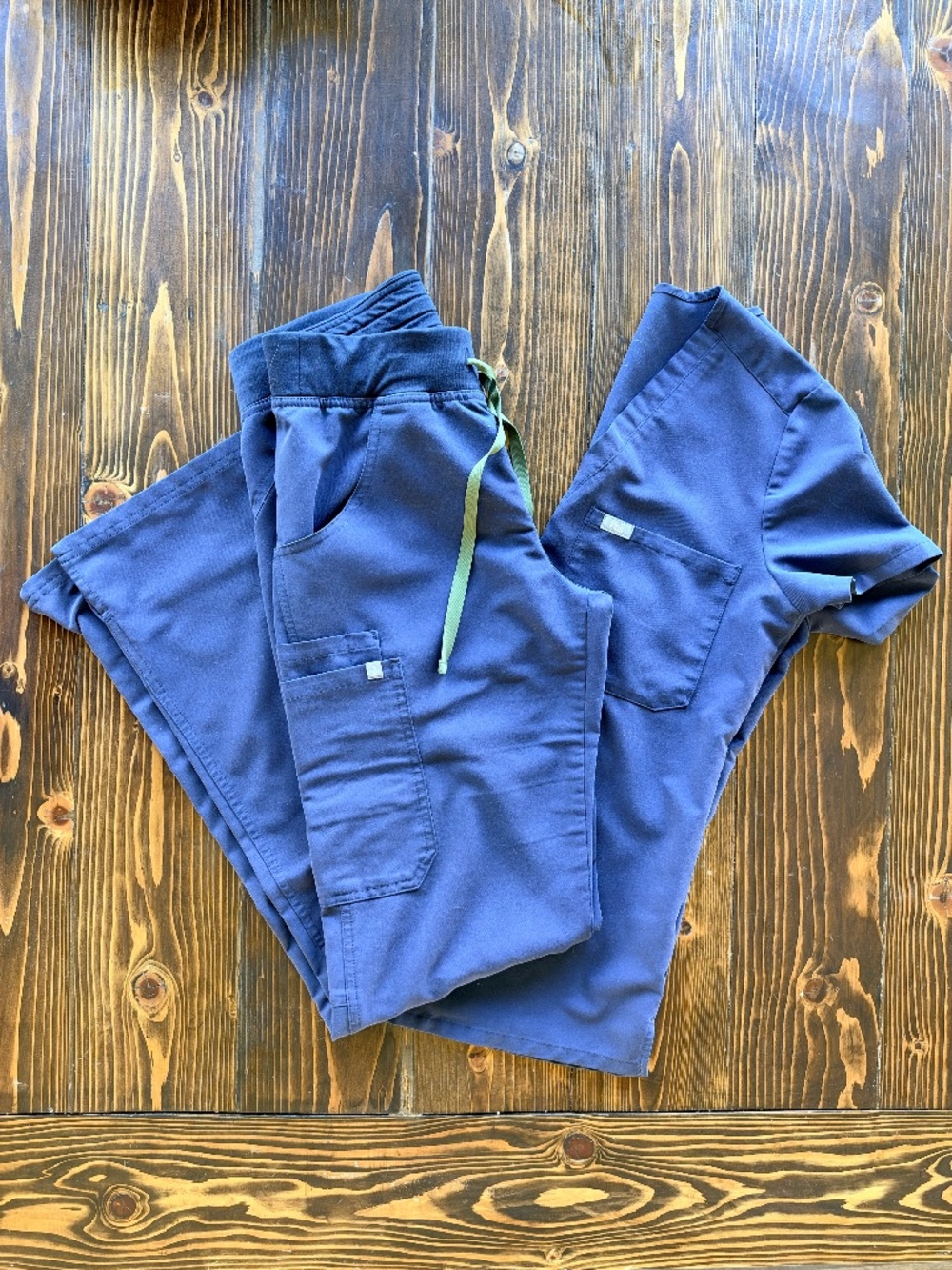 Figs Quiet Navy Scrub Set - XS Tall